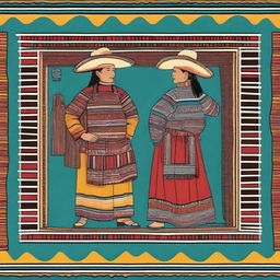 Pattern design illustrating typical attire from the Western region of Guatemala.