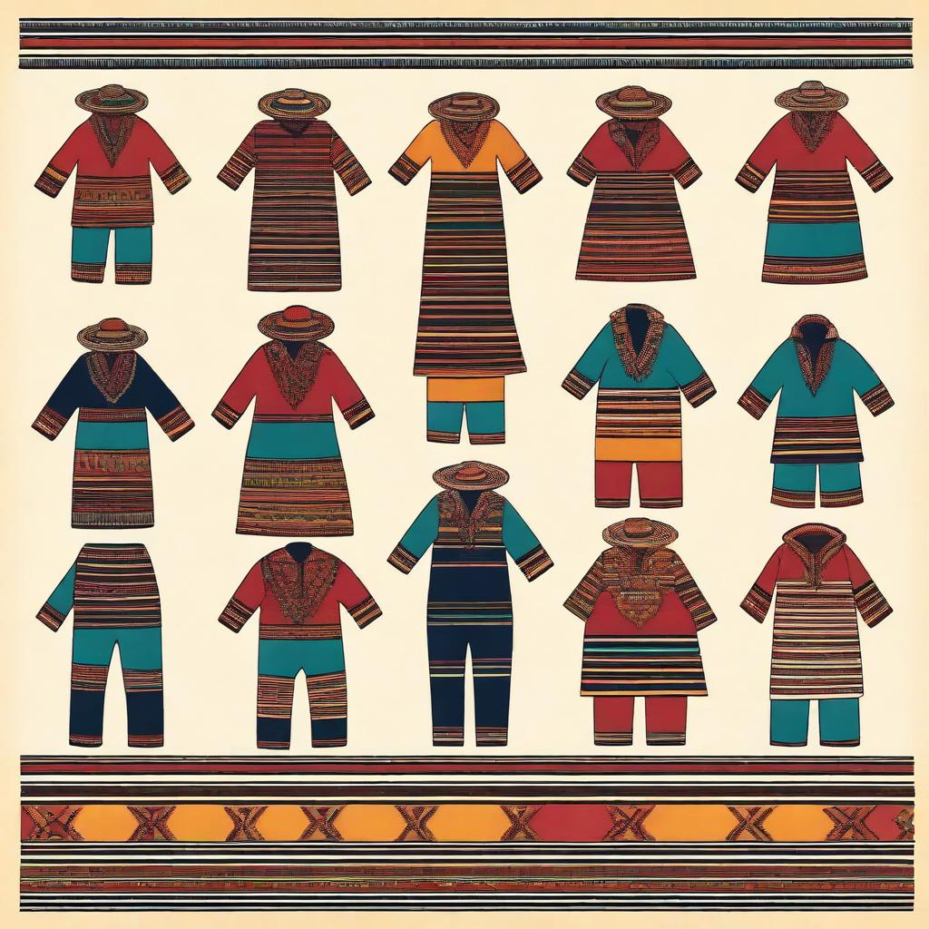 Pattern design illustrating typical attire from the Western region of Guatemala.