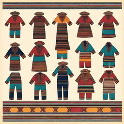 Pattern design illustrating typical attire from the Western region of Guatemala.