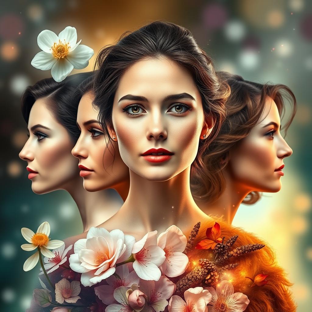 A captivating portrayal of the evolution of a woman's scent throughout her life, symbolizing the shifts in fragrance that occur with age, experiences, and emotions