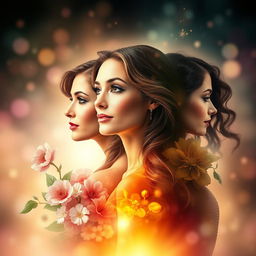 A captivating portrayal of the evolution of a woman's scent throughout her life, symbolizing the shifts in fragrance that occur with age, experiences, and emotions