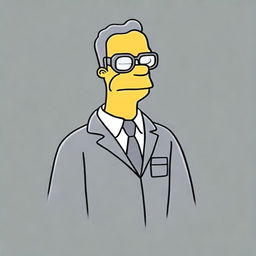 A cartoon-style man, recognized as a cleaning specialist, dressed in a sleek gray uniform with safety glasses, all highlighted against a pristine white background