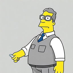 A cartoon-style man, recognized as a cleaning specialist, dressed in a sleek gray uniform with safety glasses, all highlighted against a pristine white background