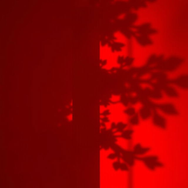 An abstract representation of shadows in vibrant shades of red