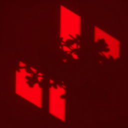 An abstract representation of shadows in vibrant shades of red