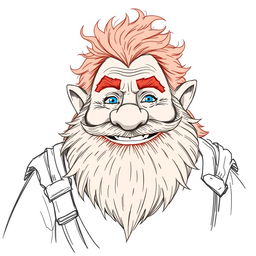 A sketch illustration of Boromir Barbelue, a dwarf of imposing stature