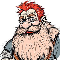 A sketch illustration of Boromir Barbelue, a dwarf of imposing stature