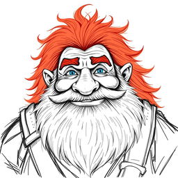 A sketch illustration of Boromir Barbelue, a dwarf of imposing stature