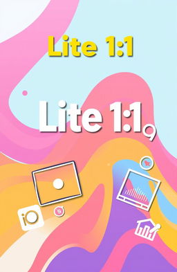 A vibrant and modern cover page design for a digital product titled 'Lite 1:1'