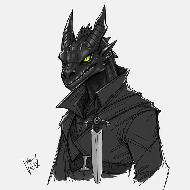 A sketch illustration of Vrax, the Regional leader of the Flaming Knives