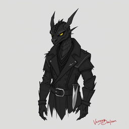 A sketch illustration of Vrax, the Regional leader of the Flaming Knives