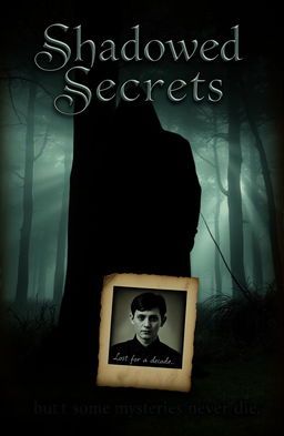 A captivating novel cover for 'Shadowed Secrets'