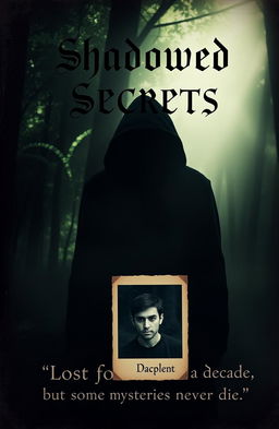 A captivating novel cover for 'Shadowed Secrets'