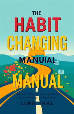 An engaging design for a book cover titled 'The Habit Changing Manual', featuring a vibrant and modern aesthetic