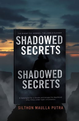 A mysterious and captivating novel cover design for a book titled "Shadowed Secrets" by Sulthon Maulana Putra