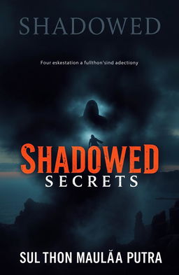A mysterious and captivating novel cover design for a book titled "Shadowed Secrets" by Sulthon Maulana Putra