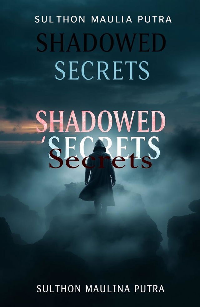 A mysterious and captivating novel cover design for a book titled "Shadowed Secrets" by Sulthon Maulana Putra