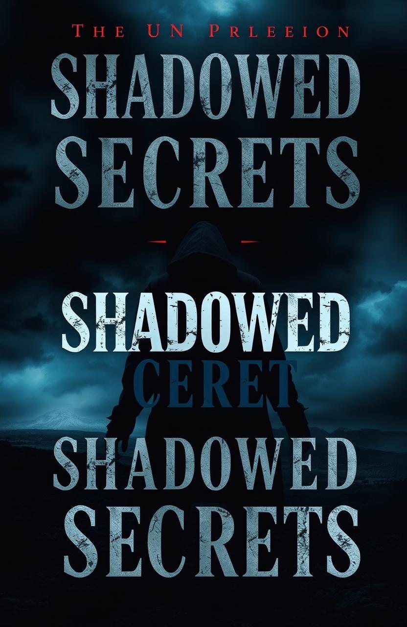 A captivating book cover for a novel titled "Shadowed Secrets" that represents the mysterious story of a person who vanished for a decade and then reappeared only to disappear again under enigmatic circumstances