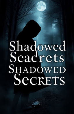 A captivating novel cover for a mystery story titled 'Shadowed Secrets', featuring an enigmatic figure partially shrouded in shadows, suggesting disappearance and intrigue