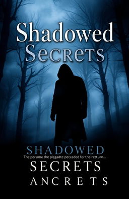 A captivating novel cover for a thriller titled 'Shadowed Secrets'