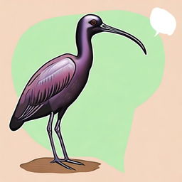 Create a realistic image of a glossy ibis