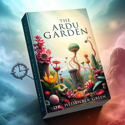 A captivating book cover for 'The Quantum Garden' by Dr