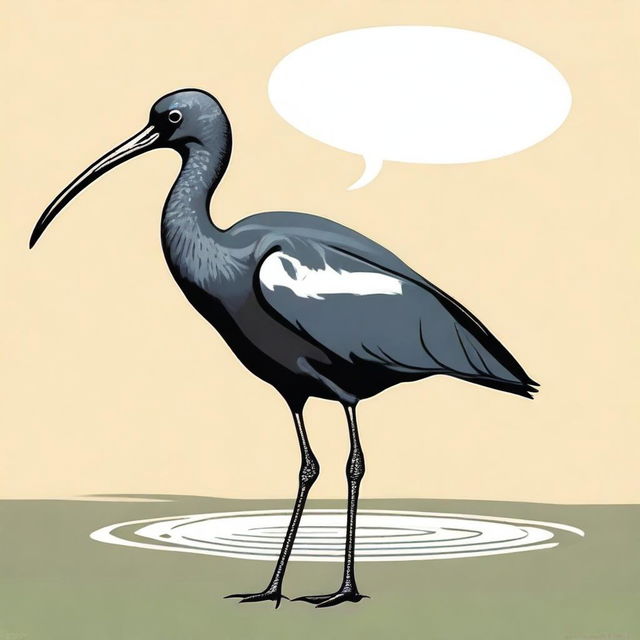 Create a realistic image of a glossy ibis