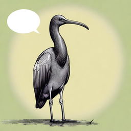 Create a realistic image of a glossy ibis