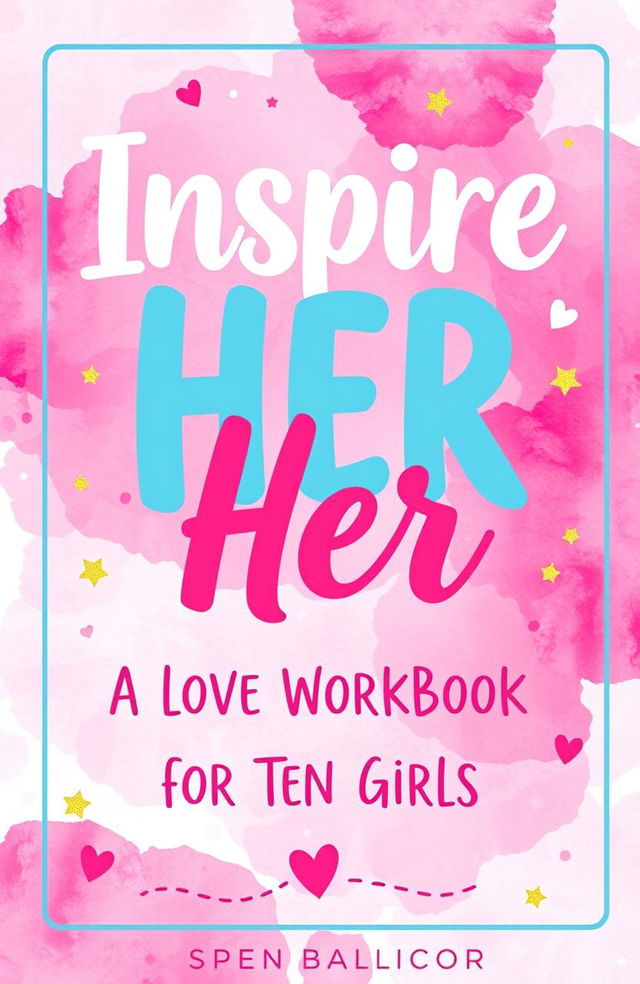 A beautifully designed typographic book cover titled "Inspire Her: A Love Workbook for Ten Girls"