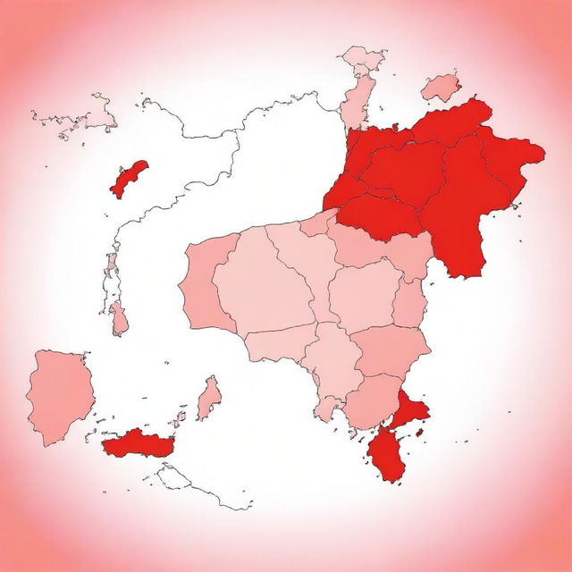 Generate an illustrative map containing the countries: Italy, Sardinia, Southern France, Tunisia, Morocco, Spain