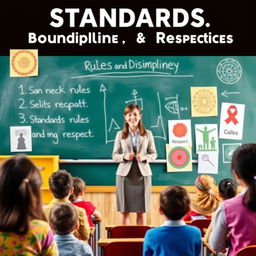 A visually engaging collage representing the concepts of standards, boundaries, discipline, and respect