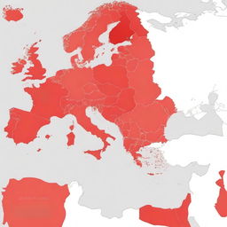 Generate an illustrative map containing the countries: Italy, Sardinia, Southern France, Tunisia, Morocco, Spain