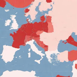 Generate a world map featuring Italy, Sardinia, Southern France, Tunisia, Morocco, and Spain prominently highlighted in red.