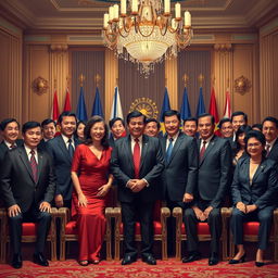 A powerful depiction of the Duterte family's political dynasty in a formal setting