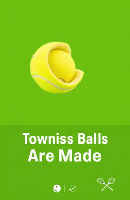 A visually appealing and informative cover page for a technical report titled "How Tennis Balls Are Made"