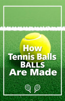 A visually appealing and informative cover page for a technical report titled "How Tennis Balls Are Made"