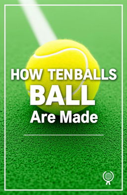 A visually appealing and informative cover page for a technical report titled "How Tennis Balls Are Made"