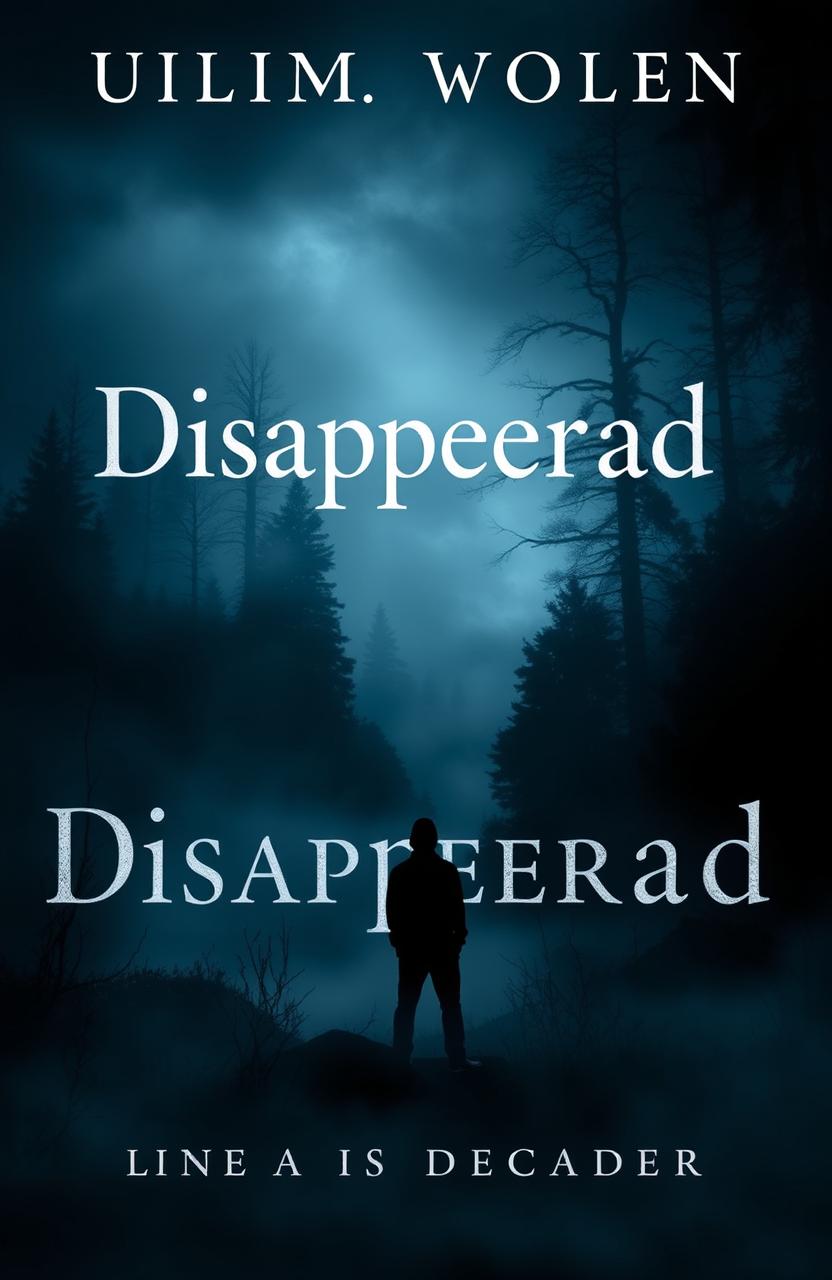 A dramatic and mysterious novel cover that depicts the themes of disappearance and intrigue