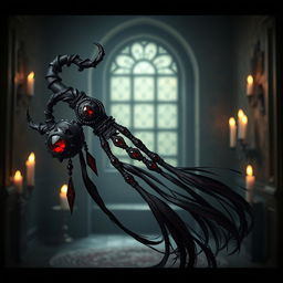 An artistic portrayal of a demon flogger designed with seductive and dark fantasy elements