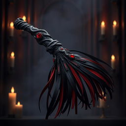 An artistic portrayal of a demon flogger designed with seductive and dark fantasy elements
