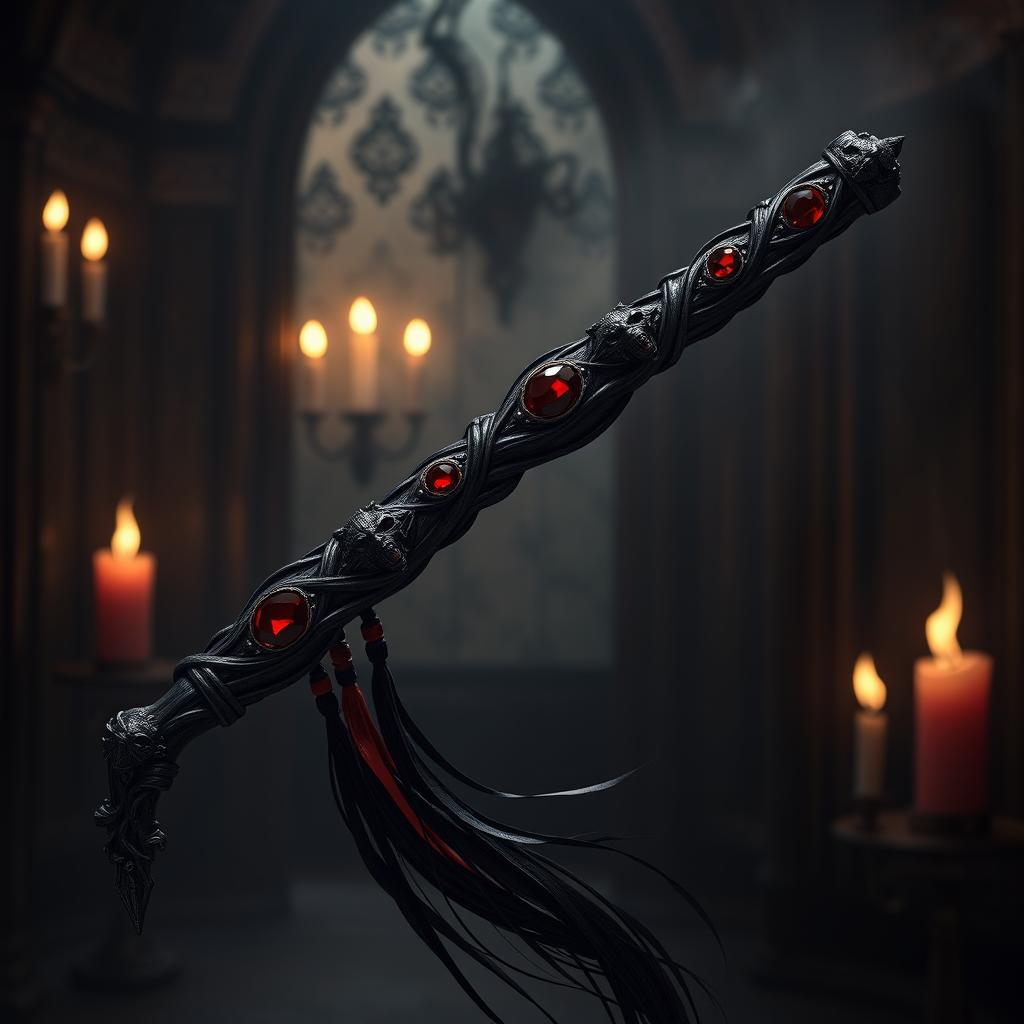 An artistic portrayal of a demon flogger designed with seductive and dark fantasy elements