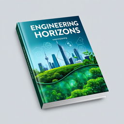 A visually striking book cover for 'Engineering Horizons', showcasing the fusion of nature and technology