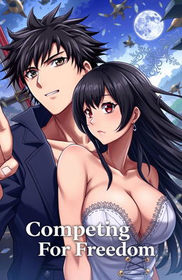 An anime cover illustration for the title 'Competing For Freedom'