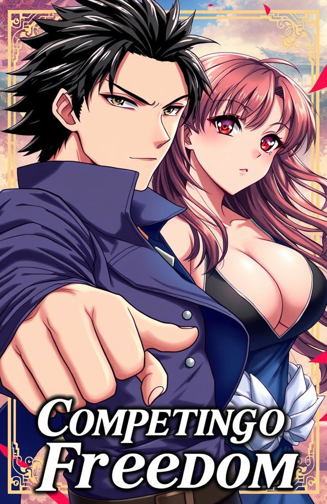 An anime cover illustration for the title 'Competing For Freedom'