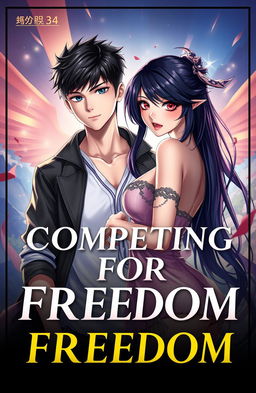 A visually striking cover for a game titled 'Competing For Freedom'