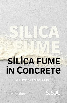 A visually captivating book cover design for "Silica Fume in Concrete: A Comprehensive Guide by S