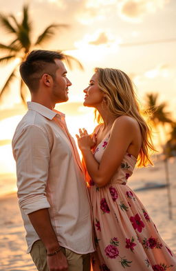 A romantic scene titled 'Foreign Lust' set on the beautiful Outer Banks island, featuring Rafe Cameron with a buzz cut and Sydney Sweeney