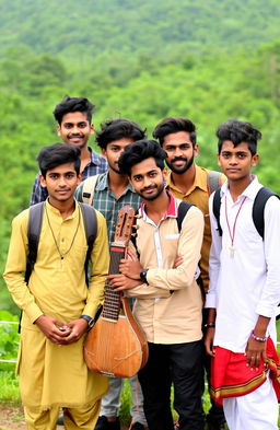 A group of young men from North Bengal, showcasing traditional attire mixed with modern fashion