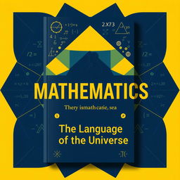 A visually engaging book cover design focused on the theme of mathematics