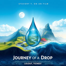 A captivating poster for a short film titled 'Journey of a Drop'